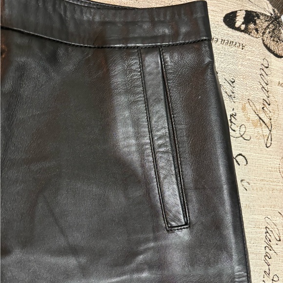MACPHEE GENUINE LEATHER BLACK LINING MINI SKIRT SIZE 34 - Picture 7 of 9